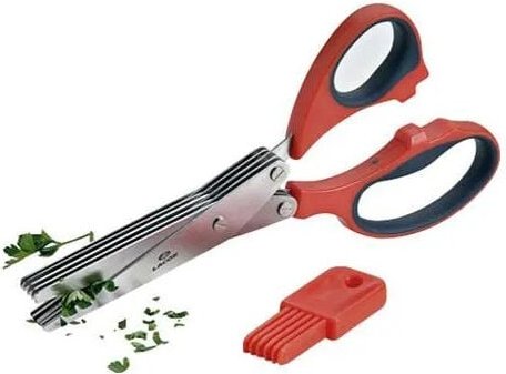 Küchenschere mit 5 Klingen und Reinigungsbürste