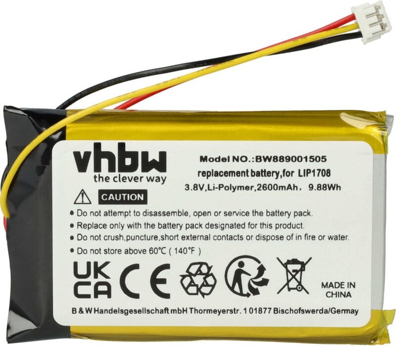 Vhbw - Akku kompatibel mit Sony Playstation 5 DualSense CFI-ZCT1W, DualSense Spielekonsole (2600 mAh, 3,7 v, Li-Polymer)