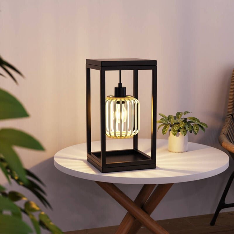 HOME DELUXE Tischlampe ZITA - Schwarz Tischlampe, Industrial Tischlampe, schwarze Lampe