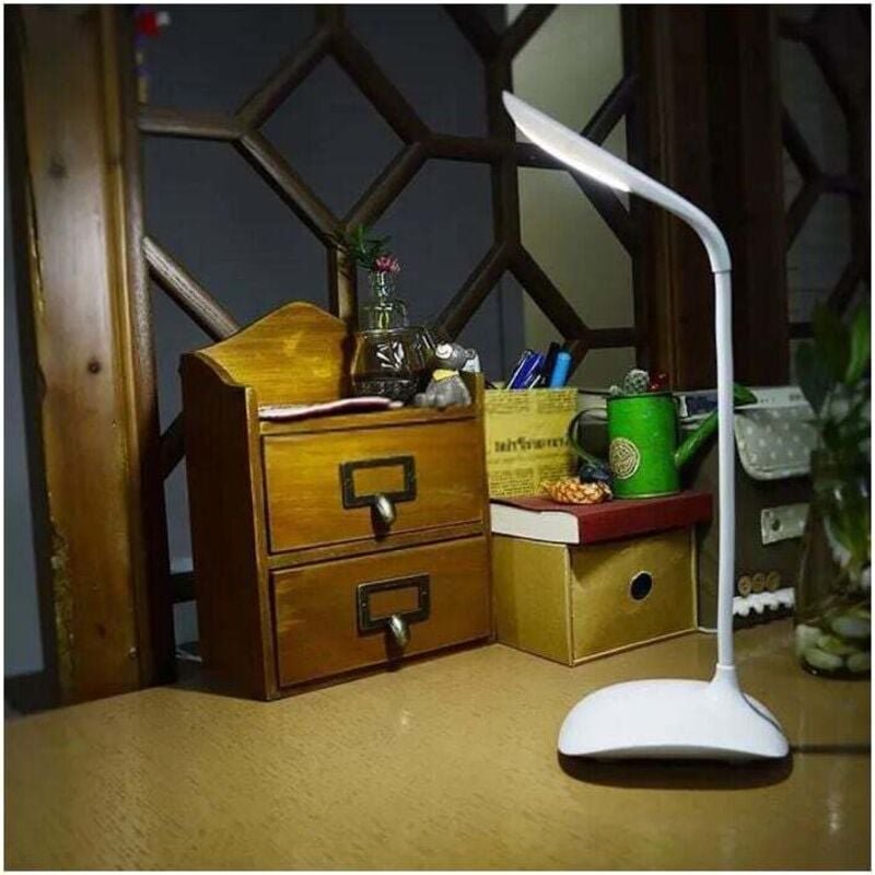 Schreibtischlampe led Schreibtischlampe - 3 Helligkeitsstufen / 18 LEDs - Weiß