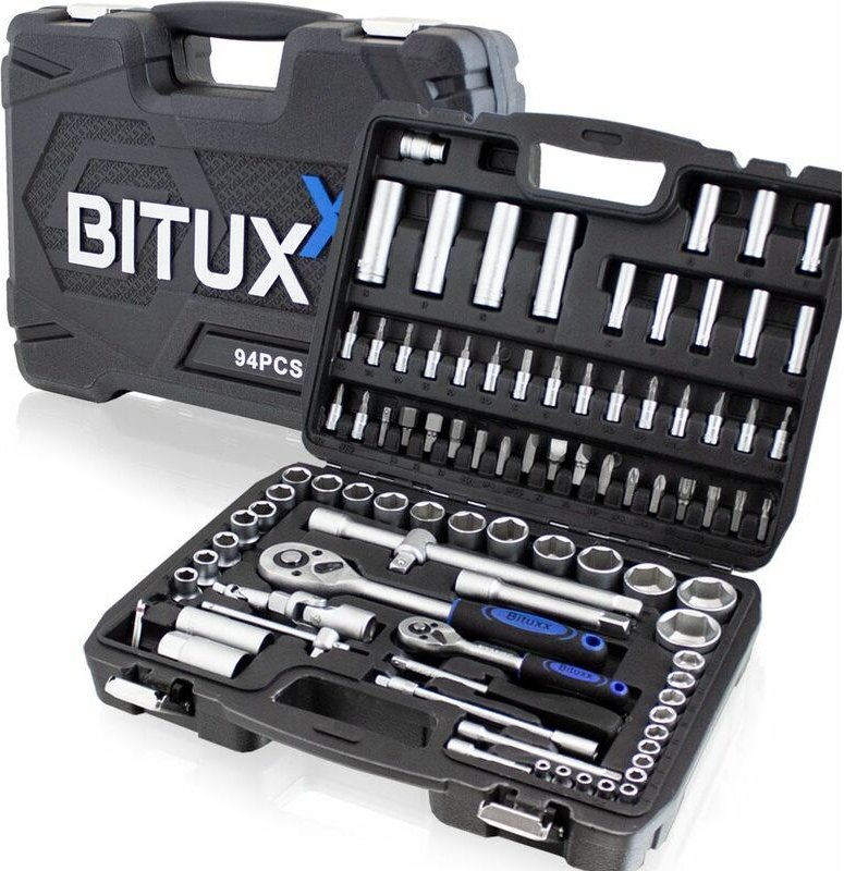 Bituxx - Werkzeugkoffer 94tlg. Knarrenkasten Ratschenkasten Nusskasten Bitsatz