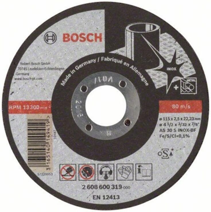 Bosch - Trennscheibe gerade Expert for Inox as 30 s inox bf 115 mm 22,23 mm 2,5 mm - 2608600319