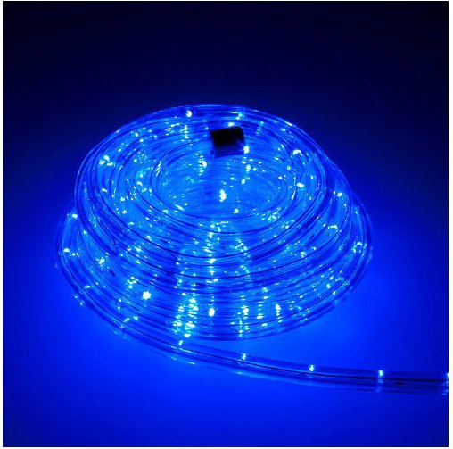 F3 LED Lichterschlauch Lichterkette Beleuchtung in gewünschter Länge für Drinnen und Draußen, Blau 5m