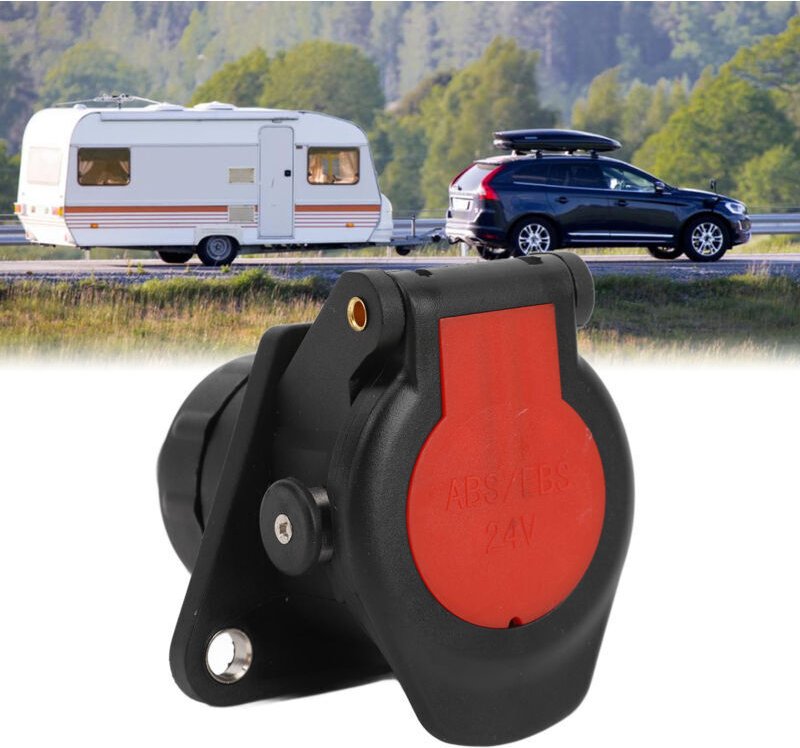 24V 7-poliger Anhängerstecker, zuverlässiger Verkabelungsadapterstecker für Wohnmobile, Wohnwagen, Boote