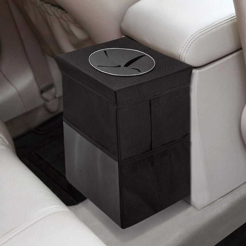 Thumbnail - Auto-Mülleimer mit Deckel – hängender Auto-Müllbeutel mit Aufbewahrungstaschen, wasserdichter Auto-Organizer, faltbar un...
