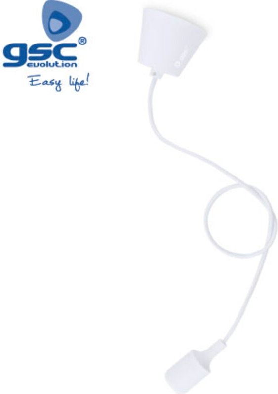 GSC - Silikonlampenfassung E27 Textilkabel 1M - Weiß 000703499