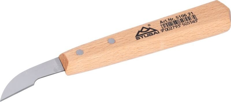 Thumbnail - Kerschnitzmesser gebogen, Klingenlänge 50 mm Schnitzmesser Stahl - Stubai