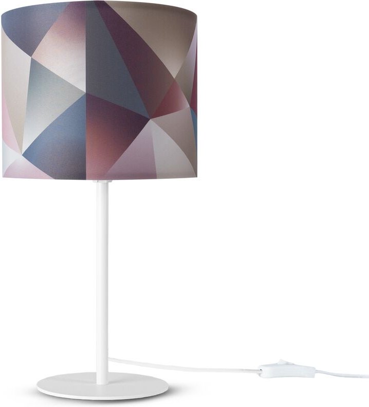 Paco Home - Wandleuchte Stofflampenschirm Tischlampe Nachttischlampe E14 Vintage Retro Rund Tischleuchte - Weiß, Design ...