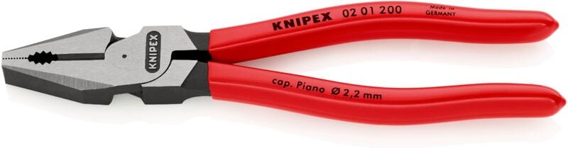 Knipex - 02 01 200 Kraft-Kombizange schwarz atramentiert 200 mm