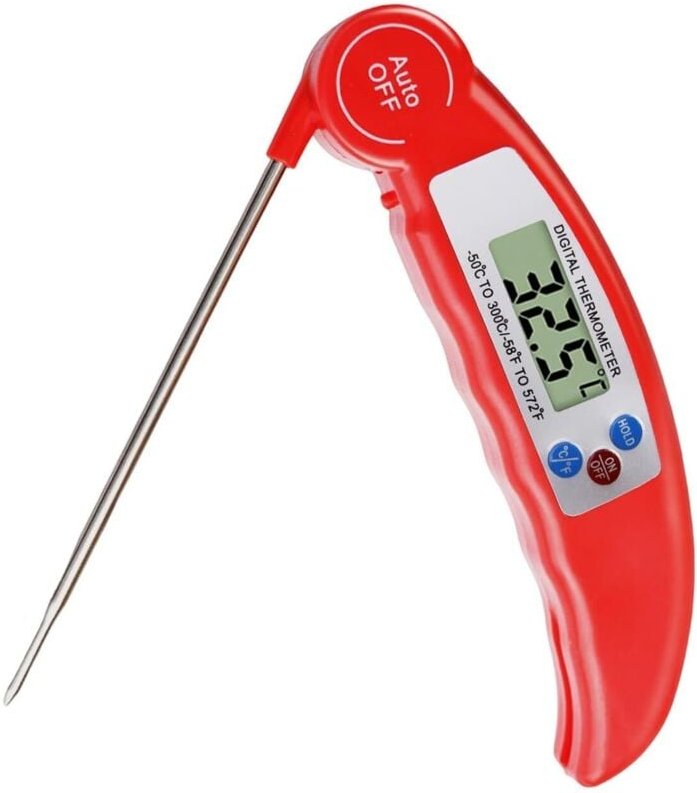 Professionelles Küchenthermometer mit 3-s-Sofortablesung, ±0,1 °C Genauigkeit, LCD-Display mit Hintergrundbeleuchtung, K...