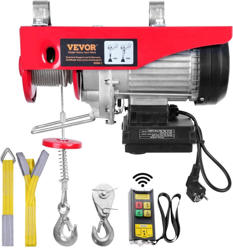 Mophorn - vevor elektrische Seilwinde 200kg bis 400kg Hubhöhe 12m Seilzug Motorwinde 850W Kupfermotor Flaschenzug 10m/mi...