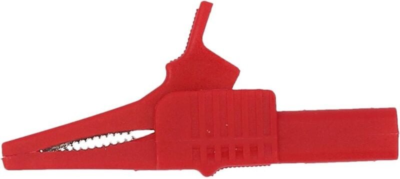 4,0 mm Eingangsbuchse auf Krokodilklemme schmal, rot