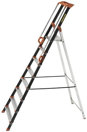 Eloxierte Stehleiter 8 Stufen - Maximale Arbeitshöhe 3.62m - 239208