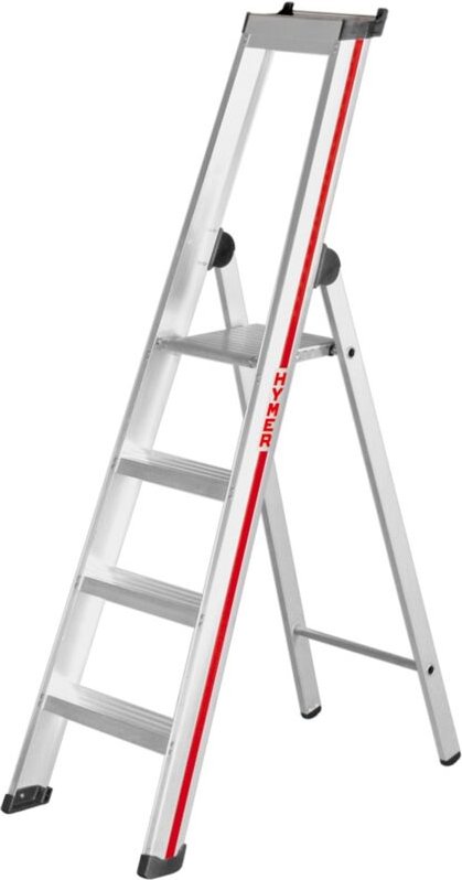 Stufenstehleiter mit Plattform, Stufenzahl inkl. Plattform 4, Standhöhe max. 0,91 m - Hymer