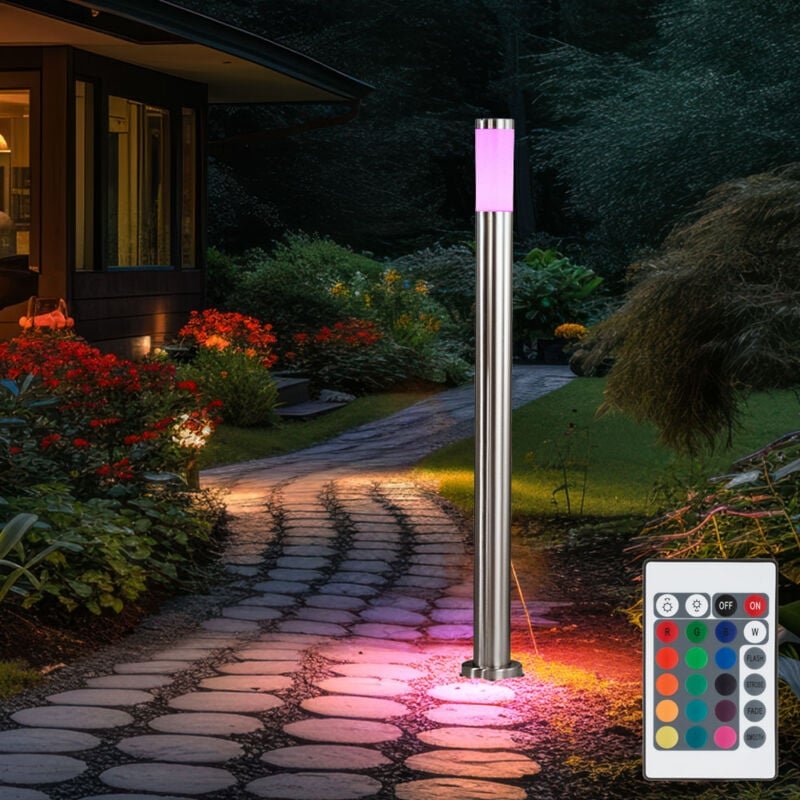 Außen Stehlampe mit Farbwechsler Gartenlampe rgb led Wegeleuchte Außenstehlampe, led warmweiß dimmbar, 12,7x110cm, Garte...
