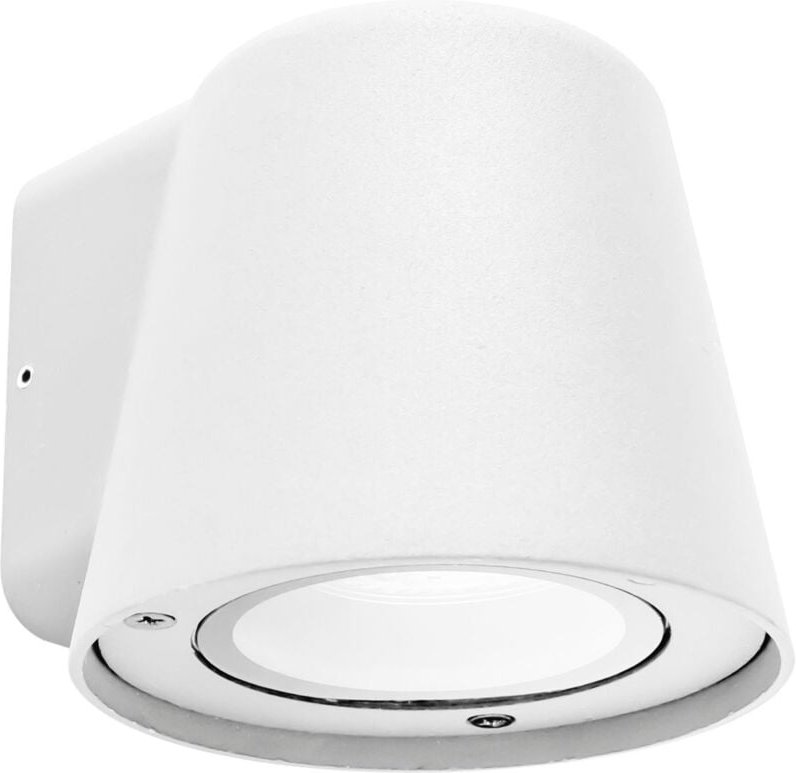 Cone aplique de uso exterior para bombilla GU10 en color blanco