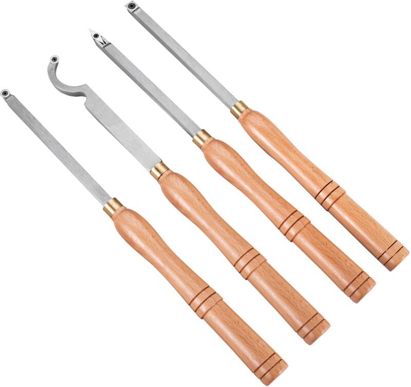 Mophorn - 4-teiliges Drechselwerkzeug-Set, Hartmetall-Drehwerkzeuge mit Diamant-, Rund- und Vierkantfräsern, komfortable...