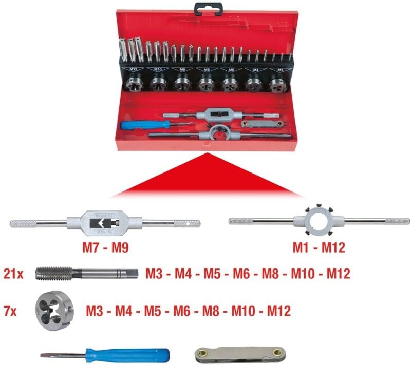 Ks Tools hss Gewindeschneidwerkzeug-Satz, 32-tlg.