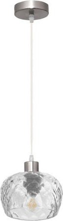 Fabrilamp - Estela Pendelleuchte 1xe27 Chrom Regx13x13x13 Cm mit transparentem geschliffenem Kristallglas Schirm