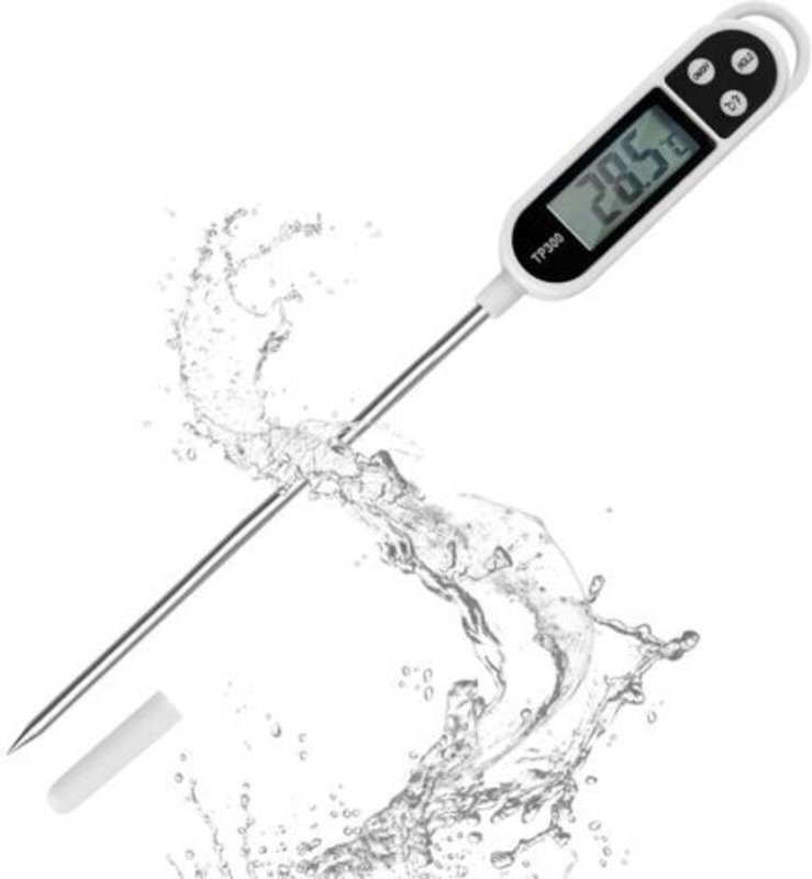 Küchenthermometer mit LCD-Anzeige, Digitalthermometer mit langer Sonde, hohe Präzision, Sofortanzeige, Kochthermometer f...