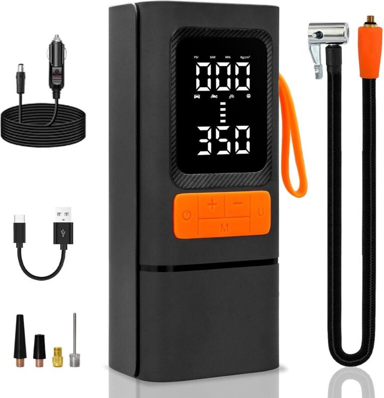 Tragbarer Luftkompressor, 150 psi kabelloser Autoreifenfüller, wiederaufladbare 6000 mAh-Luftpumpe für Fahrrad, Auto, Mo...