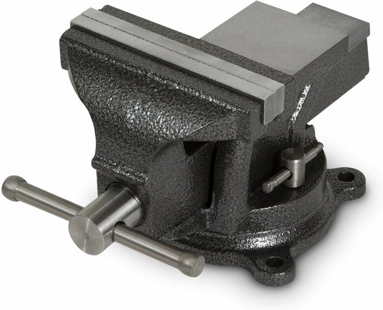 Thumbnail - Eberth - Schraubstock aus Gusseisen mit Amboss, 125mm Spannbackenbreite, 130mm Gesamthöhe, 360° drehbar, 110mm ø Teller,...