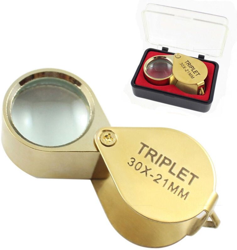 SHINING HOUSE Juwelier-Augenlupe, Glaslupe, 30-fache Lupe mit Etui, 30-fache faltbare Taschenlupe, Glas, Botaniker-Lupe,...