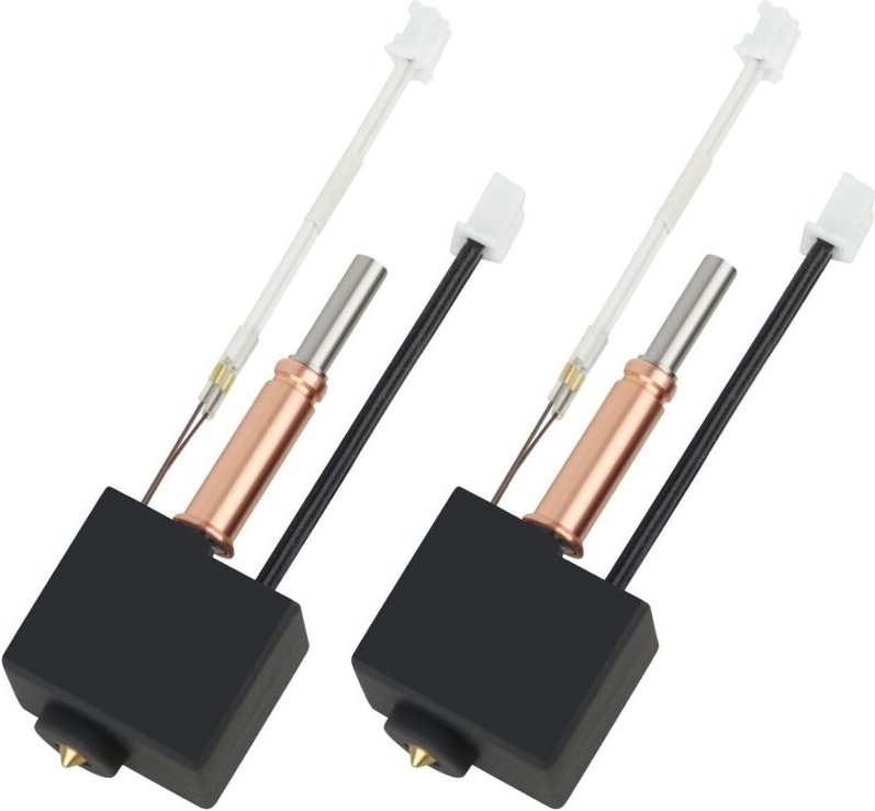 2 Stück Original Kobra 3/Kobra 3 V2 Combo Hotend 3D-Drucker Ganzmetall-Extruder-Hotend-Ersatz mit 0,4 mm Messingdüse und...