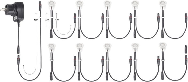 Brilliant - Lampe Cosa 30 led Einbauleuchtenset 10 Stück edelstahl/kaltweiß IP-Schutzart: 44 - spritzwassergeschützt