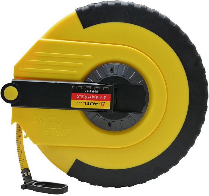 Memkey - 50 m Profiband mit schlagfester ABS-Hülle, hochfestem Glasfaserband und nach innen schwenkbarem Aufwickelsystem