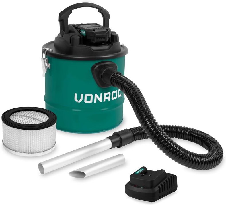 Aschesauger 20V - 12L Tank - hepa Filter - Inkl. 2.0Ah Akku und Schnellladegerät