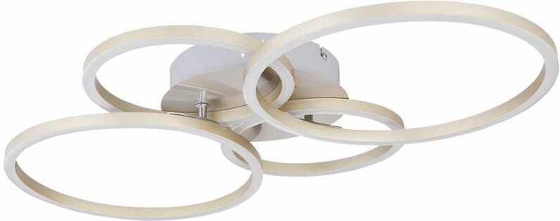 Deckenlampe led Wohnzimmerlampe modern Ringe verstellbar led Deckenleuchte silber, Metall Kunststoff, 1x 40W 1960lm 3000...