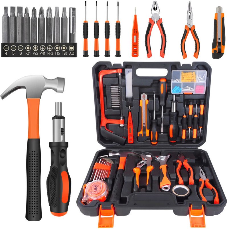 102 tlg Werkzeugkoffer mit Werkzeug Werkzeugkasten Werkzeugkiste Hammer + Teile