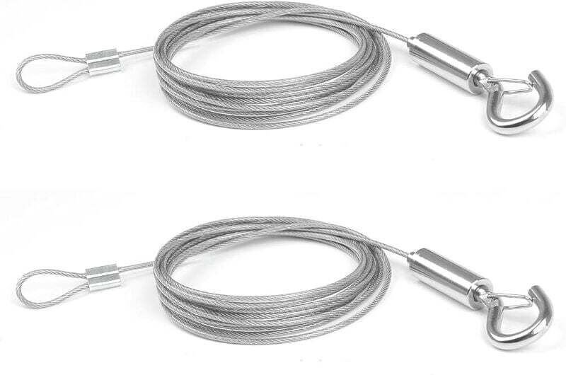 X 2 m Edelstahl-Kabel-Wette-Haken-Seil für Kleider-/Lichter-/Fotoständer, max. 30 kg