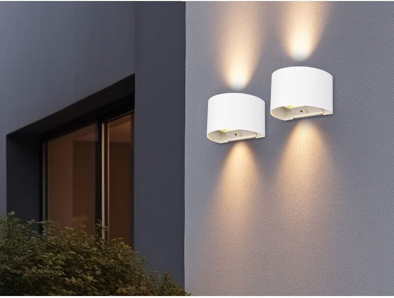 Meinewunschleuchte - 2er set Akku Wandleuchte mit Bewegungsmelder für Innen & Außen, zum Kleben