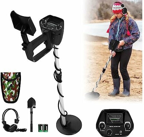 Metalldetektor Kinder Metalldetektoren Metallsuchgerät, Höhe und Volumen einstellbar, wasserdichte Suchspule, All-Metall...