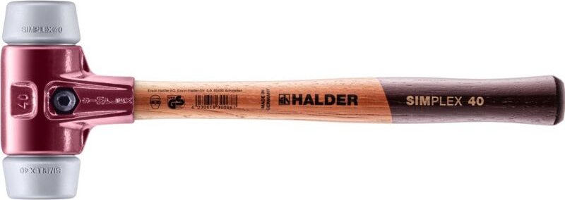 HALDER SIMPLEX Schonhammer Ø 40 mm TPE-mid grau mit Tempergussgehäuse