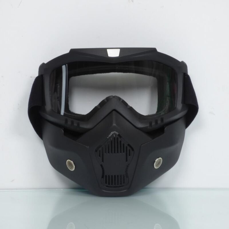 Dark Knight Brille und Maske mattschwarz für Jet Bol Helm klaren