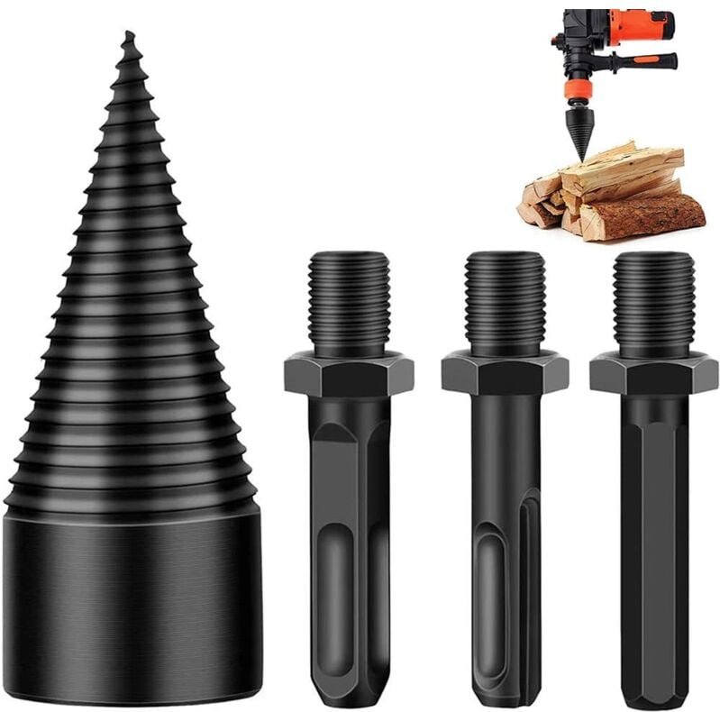 Thumbnail - Memkey - Holzbohrer zum Spalten von Holz 32 mm, Holzspalterbohrer, konischer Schaft für Holzspalter, robuster konischer ...