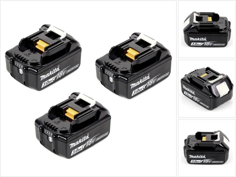 Satz von 2 Batterien 18V Li-Ion lxt 3,0 Ah Makita BL1830BX3