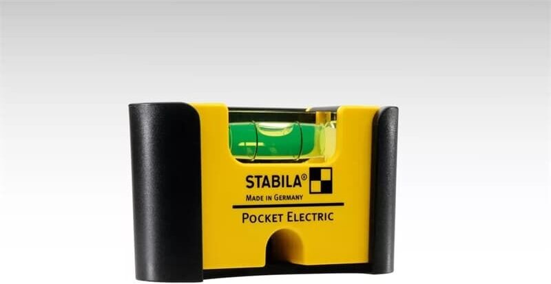 Stabila - Wasserwaage Pocket Electric, 7 cm mit Gürtel-Clip Miniformat-Wasserwaage
