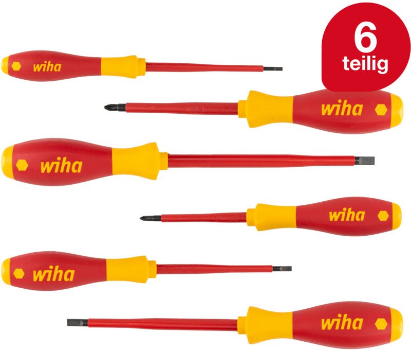 Schraubendreher Set 6-teilig Elektriker vde geprüft, isoliert 1.000 v (00833) i Profi Schraubenzieher Set Schlitz/Kreuz ...