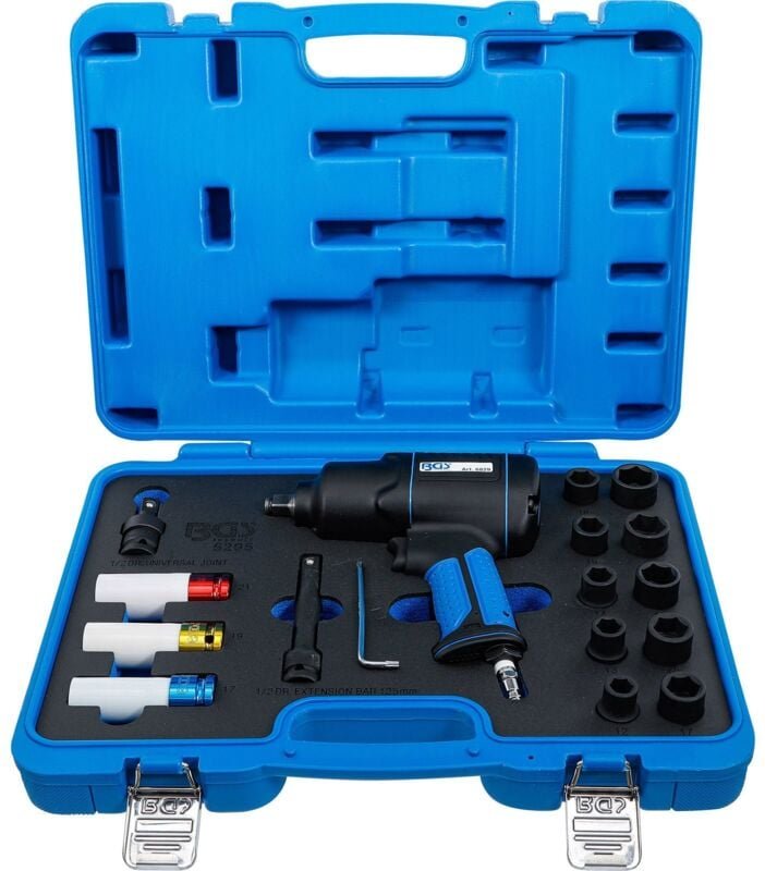 Bgs Technic - Druckluft-Schlagschrauber- & Kraft-Steckschlüssel-Satz 12,5 mm (1/2') 1200 Nm 16-tlg.