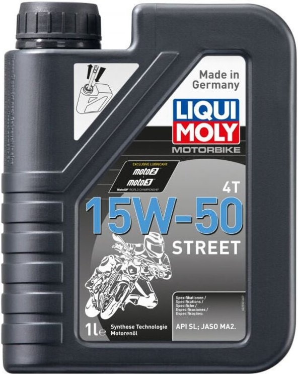 LIQUI MOLY Teilsynthetisches Motorradmotorenöl 15W50 Street 4T 1 Liter