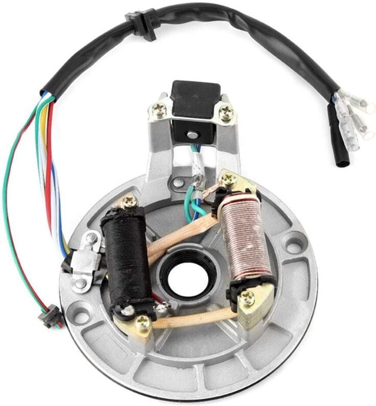 Statorspule, Statorplatten-Pickup-Magneto-Zündspulenrotor für Pit/Dirt Bike 70cc 90cc 110cc Zündmagneto-Statorplatte
