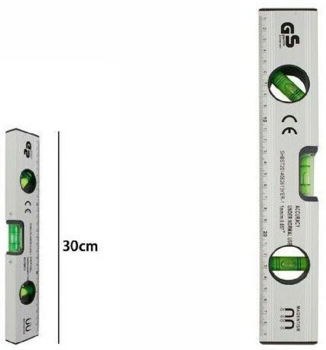 Trade Shop Traesio - Trade Shop - meter metrische wasserwaage mit millimeterlippe 3 librillen magnetische lippe 30 cm -