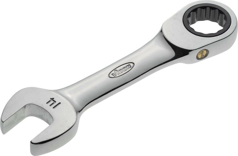 Ratschen-Ring-Maulschlüssel ∙ kurz ∙ V2828 ∙ Außen Doppelsechskant Profil, Außen Sechskant Profil ∙ sw 14 mm