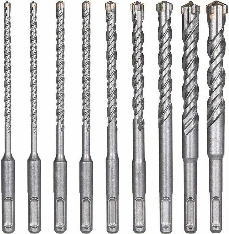 ZVD - Forets à béton de haute qualité - Ensemble de 9 forets à percussion électriques SDS-Plus pour béton, brique, pierr...