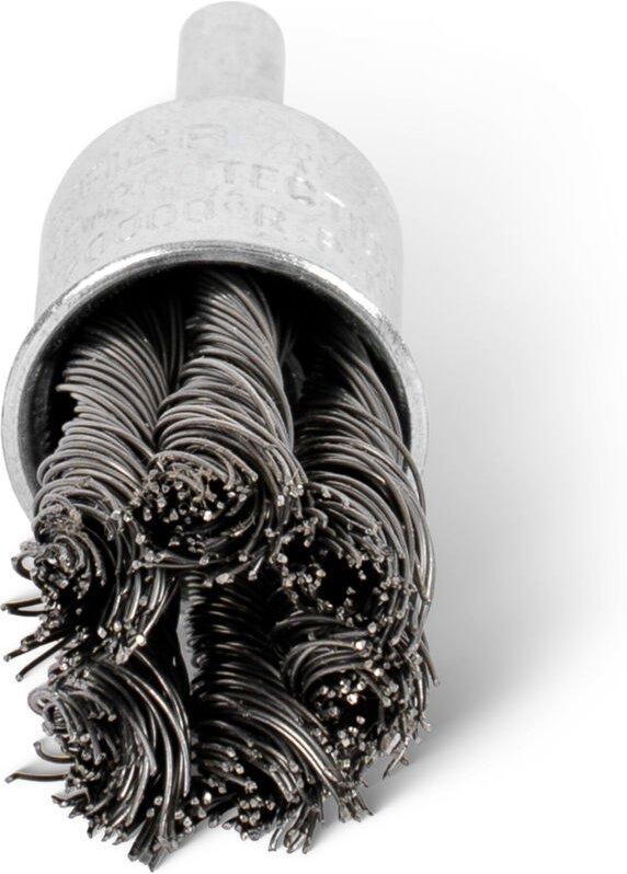 Pinselkopfbürste, Bürstendurchmesser 19 mm, Schaftdurchmesser 6 mm, 0,35 mm, gezopft, Stahl, Pinselbürste, Drahtbürste f...