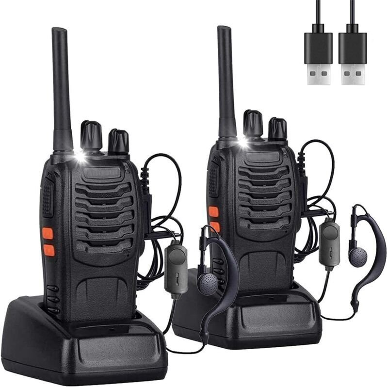 wiederaufladbare 16-Kanal-Walkie-Talkies mit großer Reichweite (1–3 km), professionelle PMR-Funkgeräte, ideal für Campin...